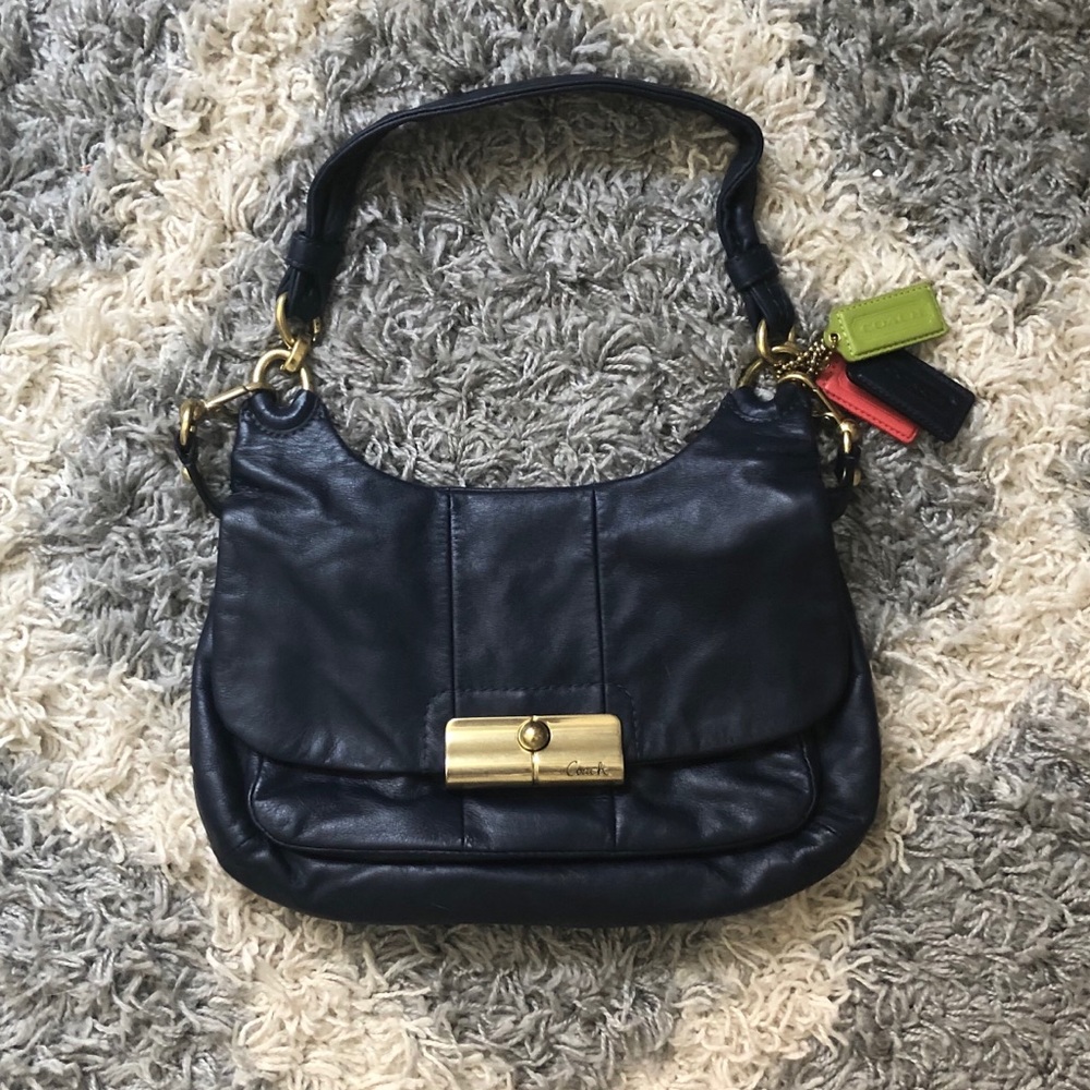 Coach Kristin Leather Shoulder Bag in blue